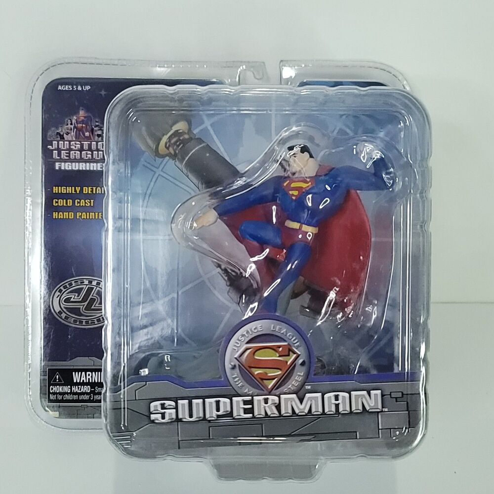Justice League Cartoon Network Cold Cast Figurine Superman Hand Painted Monogram